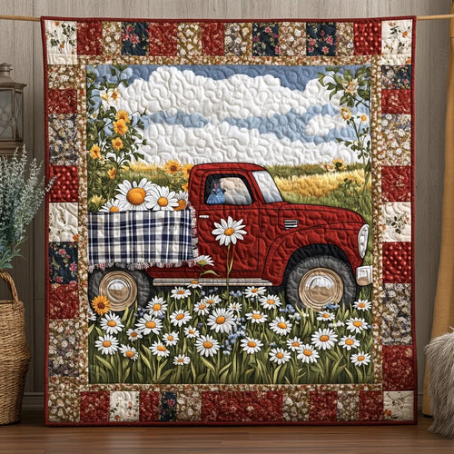 Daisy Truck Day Quilt Blanket