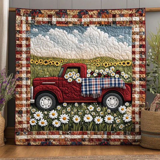 Daisy Truck Day Quilt Blanket