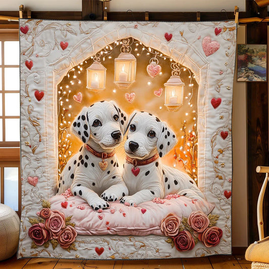 Dalmatian Romance Quilt Blanket