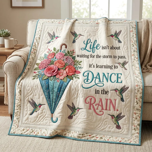 Dance In The Rain Quilt Blanket