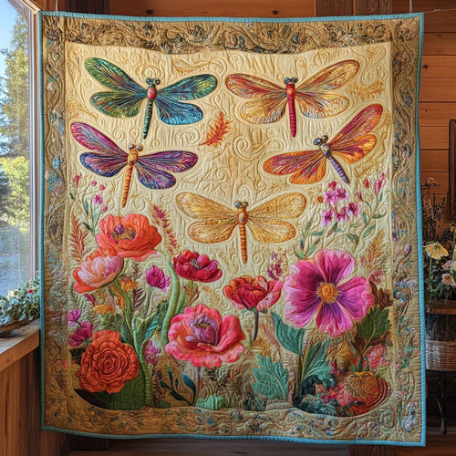 Dance Of Garden Wings Quilt Blanket