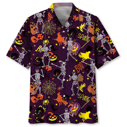 Dancing Skeleton Halloween Hawaiian Shirt
