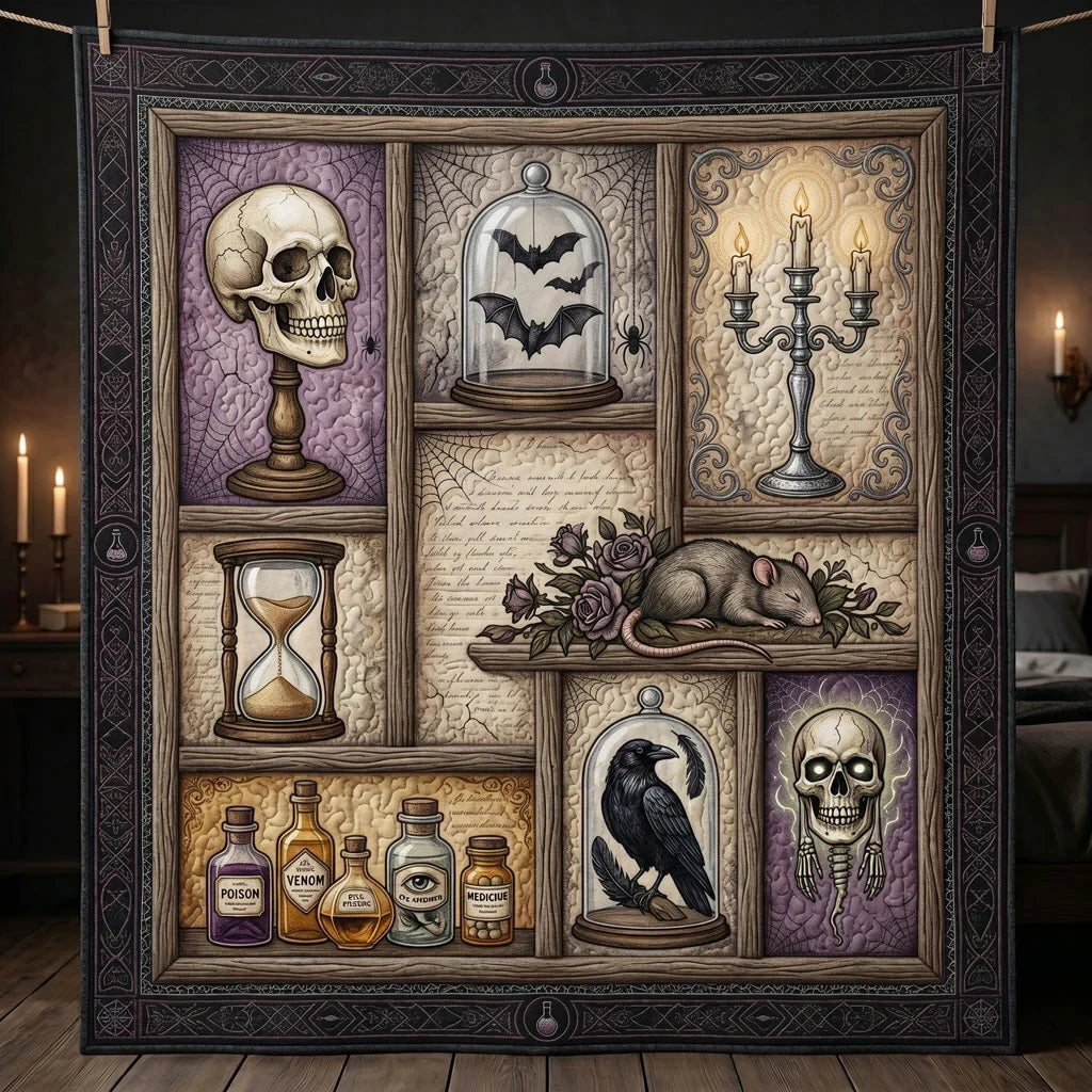 Dark Curiosities Apothecary Quilt Blanket
