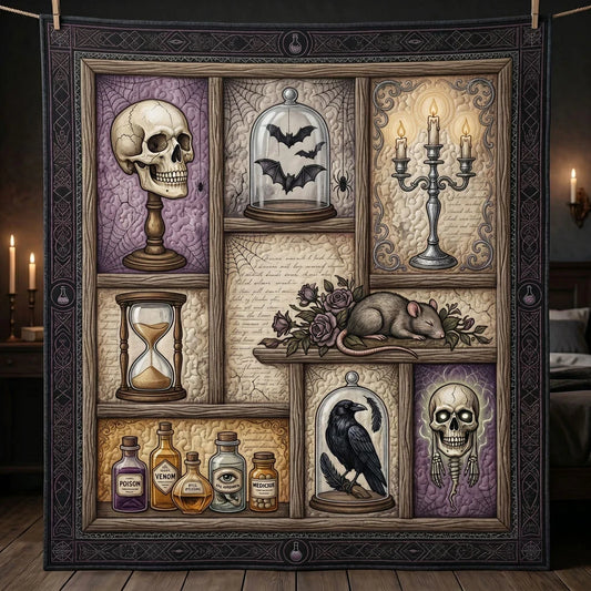 Dark Curiosities Apothecary Quilt Blanket