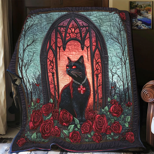 Dark Dream Cat Quilt Blanket