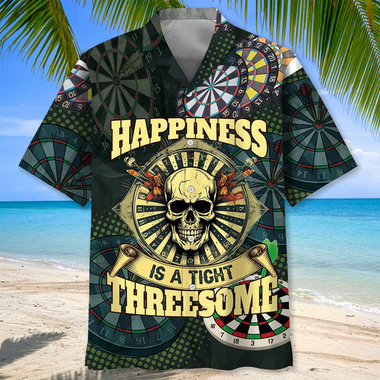 Dart Skull Happiness Hawaiian Shirt - S - hawaiian shirt