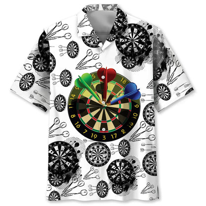 Darts Black White Hawaiian Shirt
