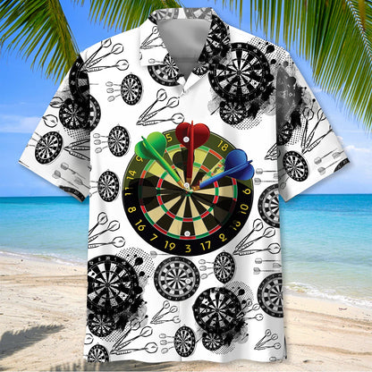 Darts Black White Hawaiian Shirt
