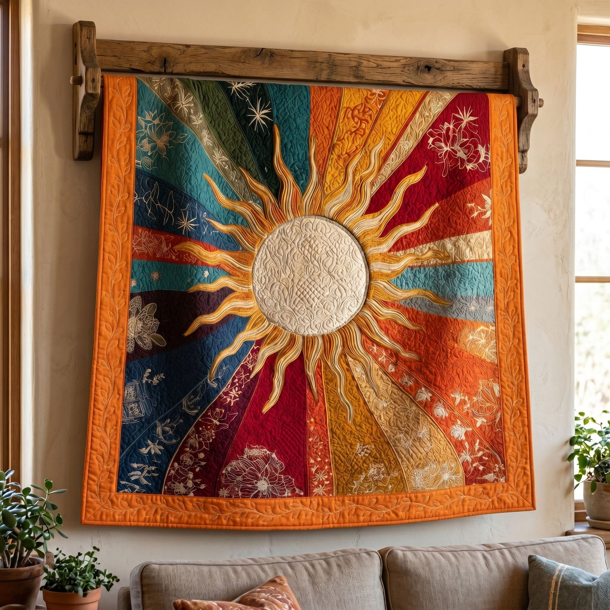 Daylight Bloom Quilt Blanket - Quilted Blanket by OtterMia