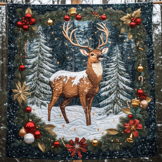 Deer Christmas Quilt Blanket
