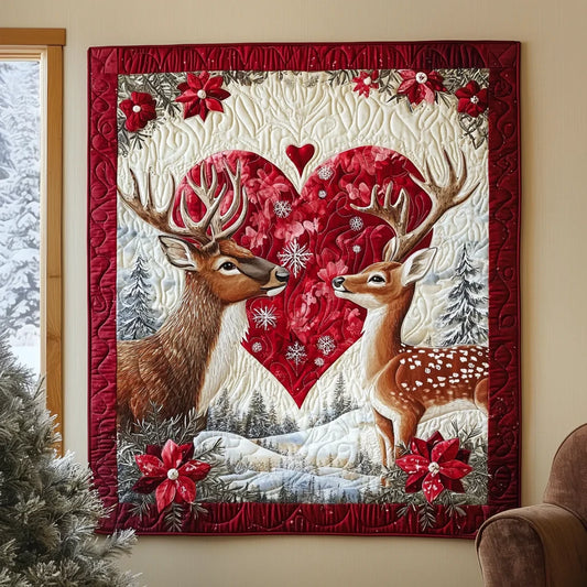 Deer Couple Quilt Blanket