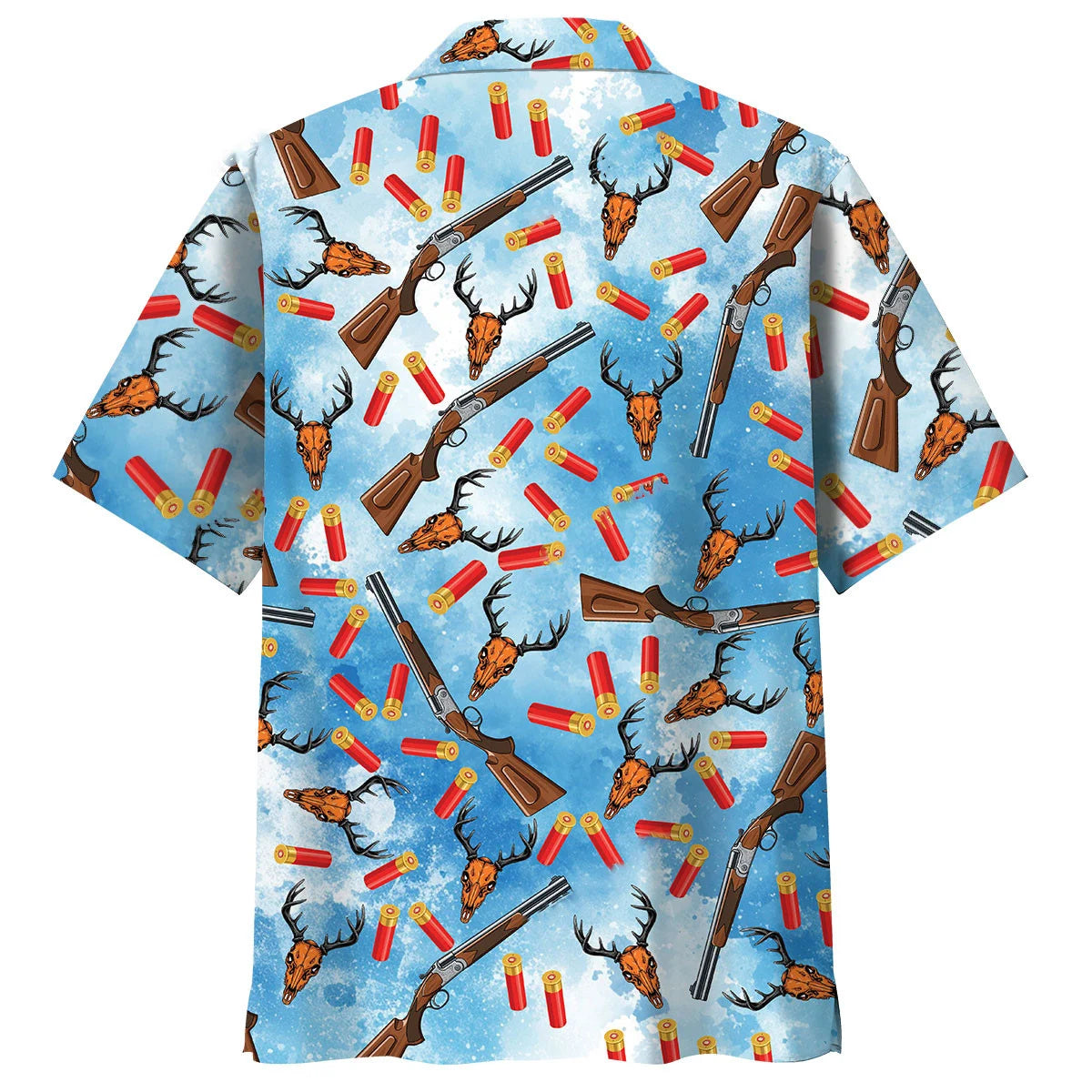 Deer Hunting Blue Hawaiian Shirt