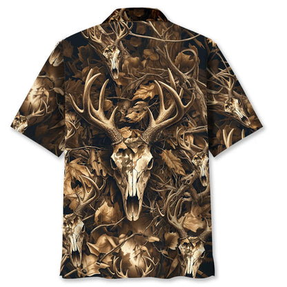 Deer Hunting Brown Camo Hawaiian Shirt