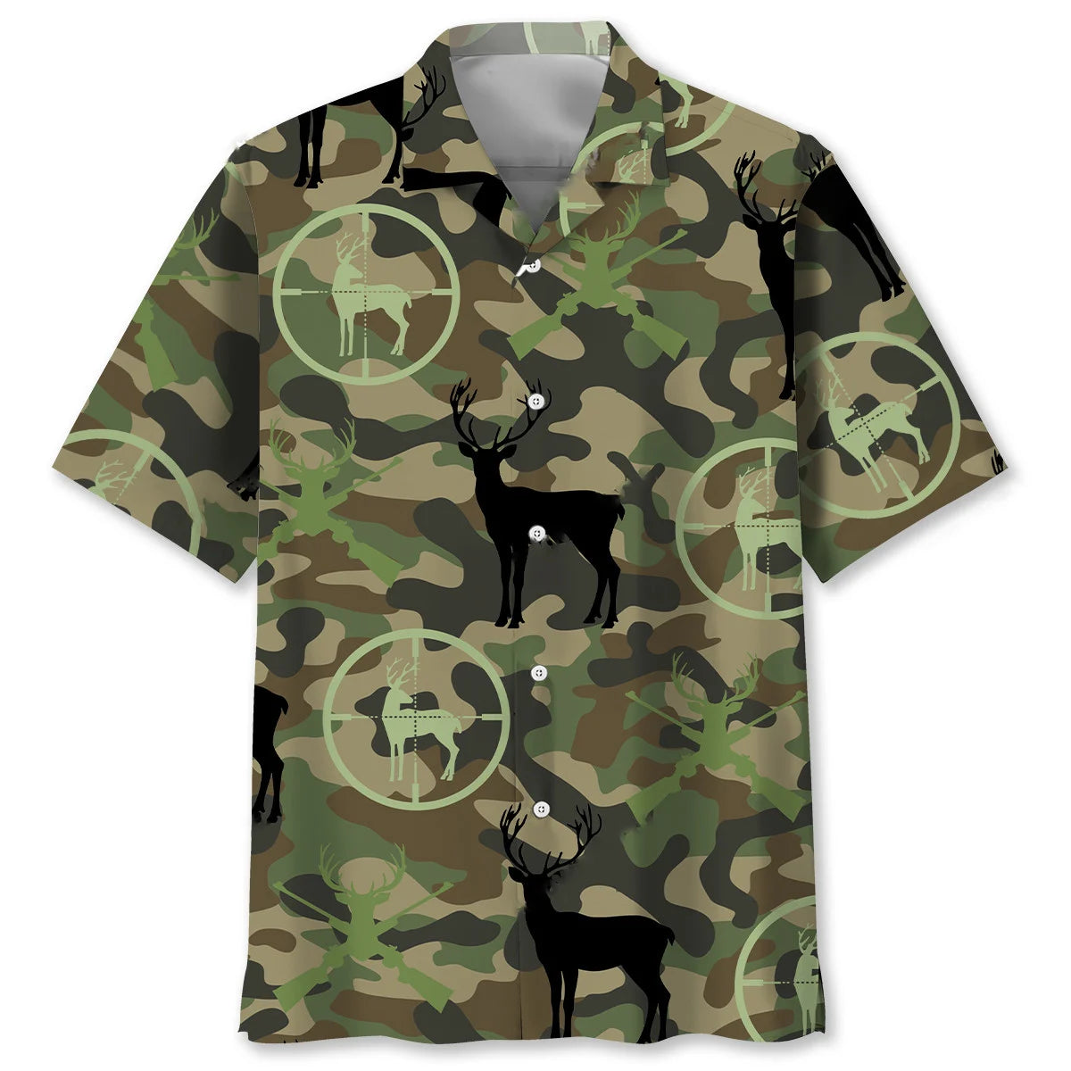 Deer Hunting Camo Hawaiian Shirt