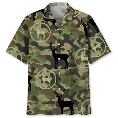 Deer Hunting Camo Hawaiian Shirt