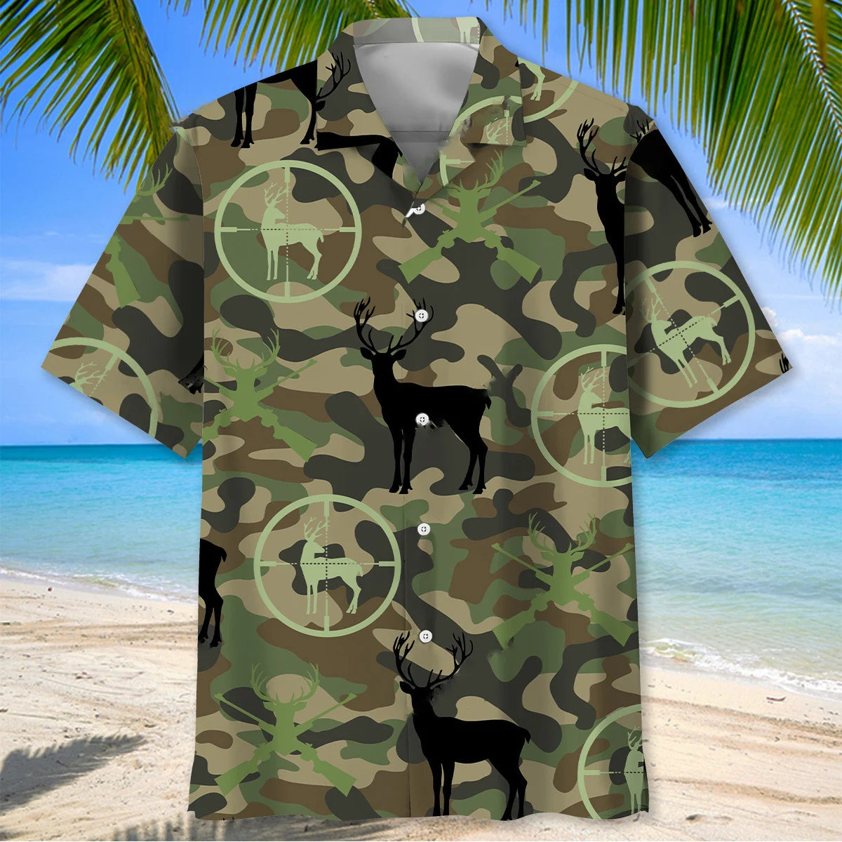 Deer Hunting Camo Hawaiian Shirt