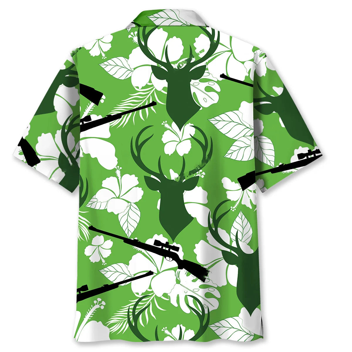 Deer Hunting Hibiscus Flower Hawaiian Shirt