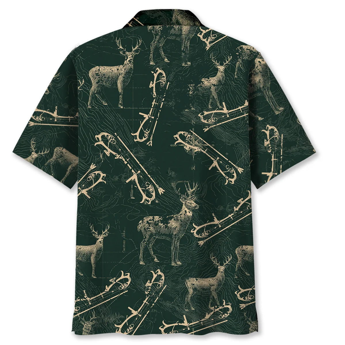 Deer Hunting Map Hawaiian Shirt