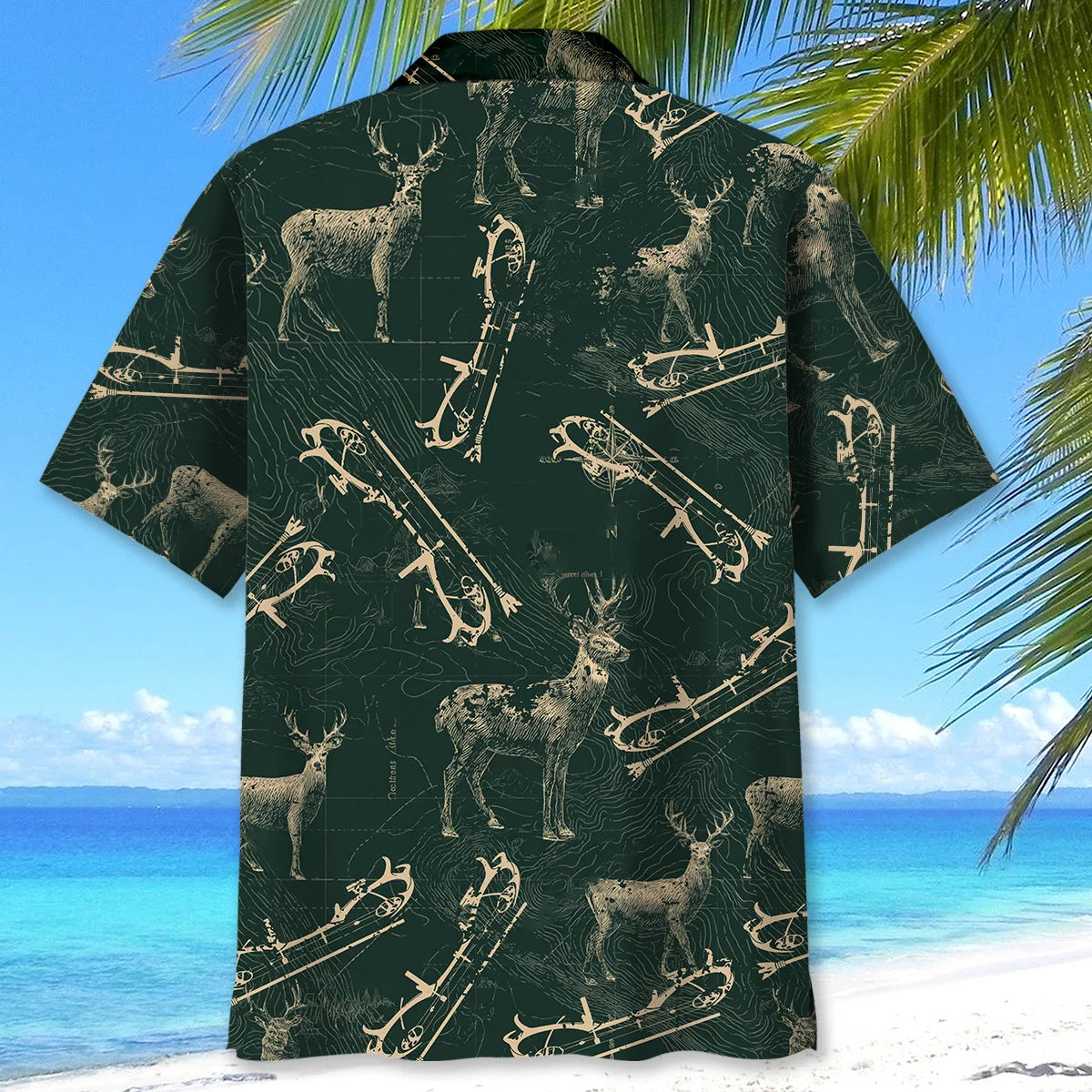 Deer Hunting Map Hawaiian Shirt