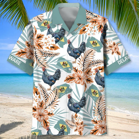 Delaware State Proud Hawaiian Shirt - S - hawaiian shirt