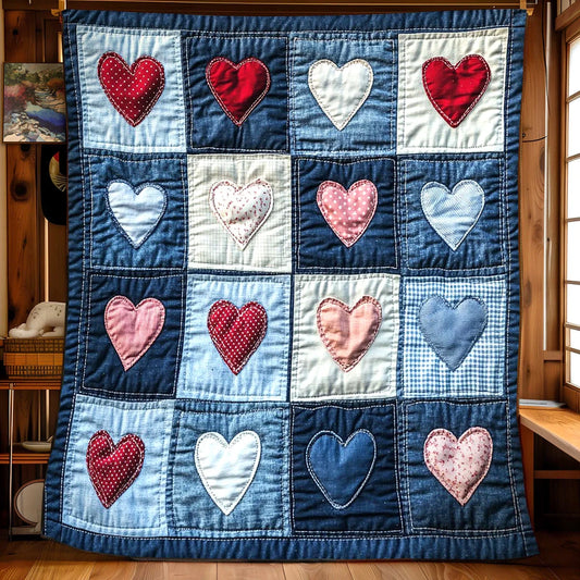 Denim Love Quilt Blanket