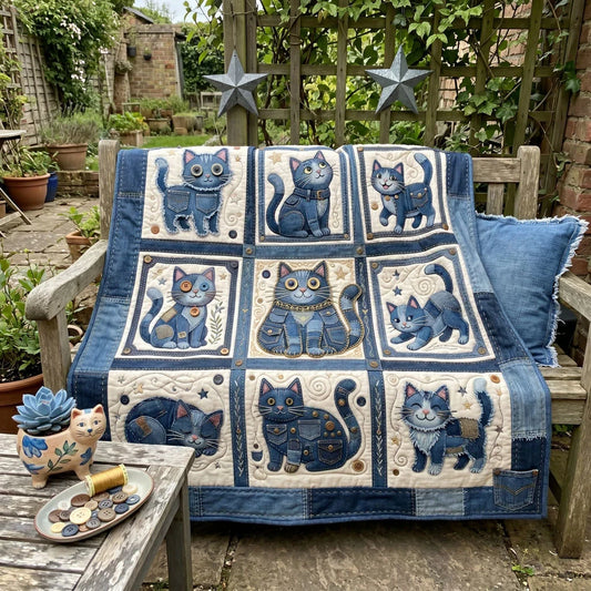 Denim Whiskers Collection Quilt Blanket