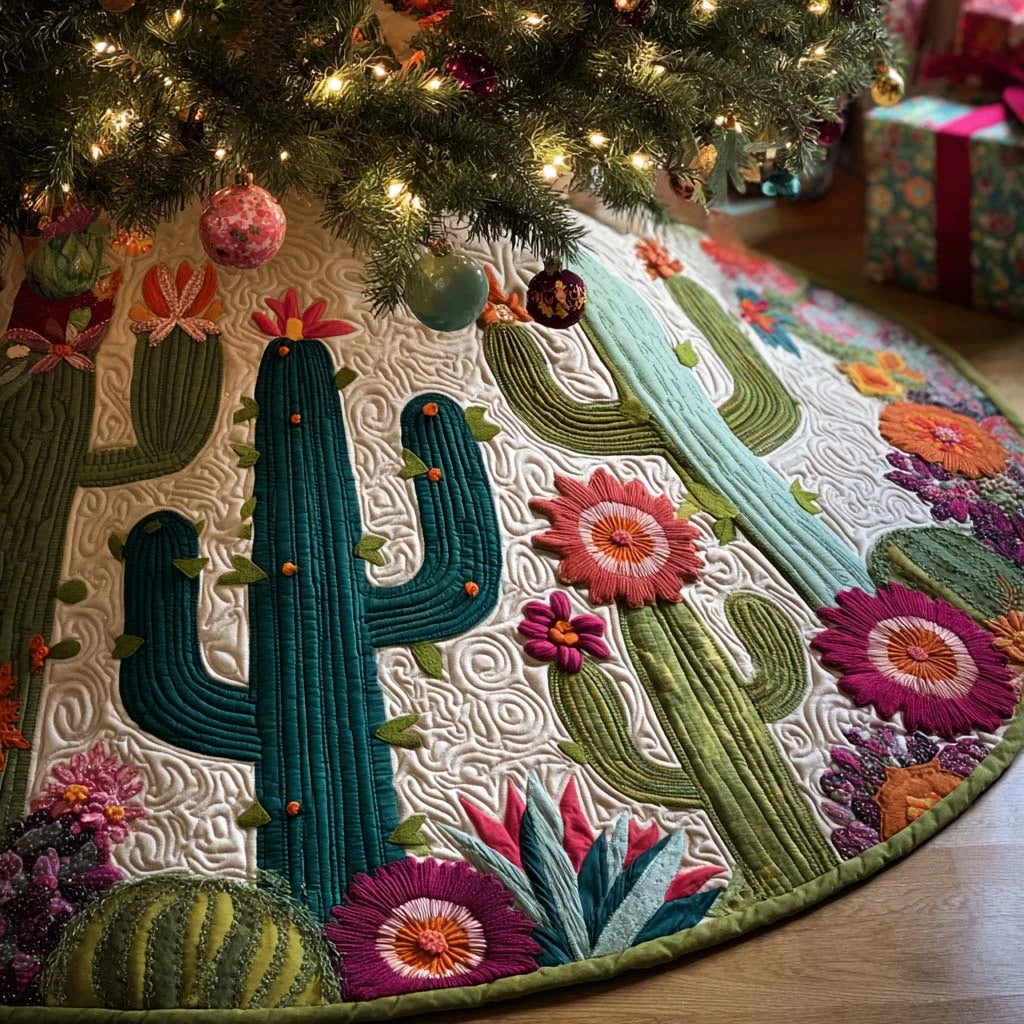 Desert Beauty Christmas Quilted Tree Skirt