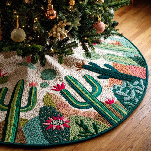 Desert Bloom Cactus Quilted Tree Skirt