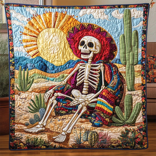 Desert Bonescape Quilt Blanket