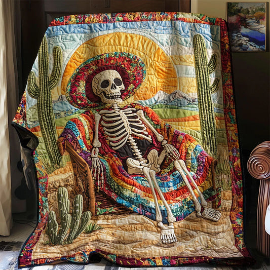 Desert Bonescape Quilt Blanket