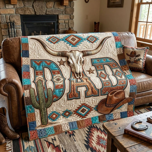 Desert Cowboy Dad Quilt Blanket