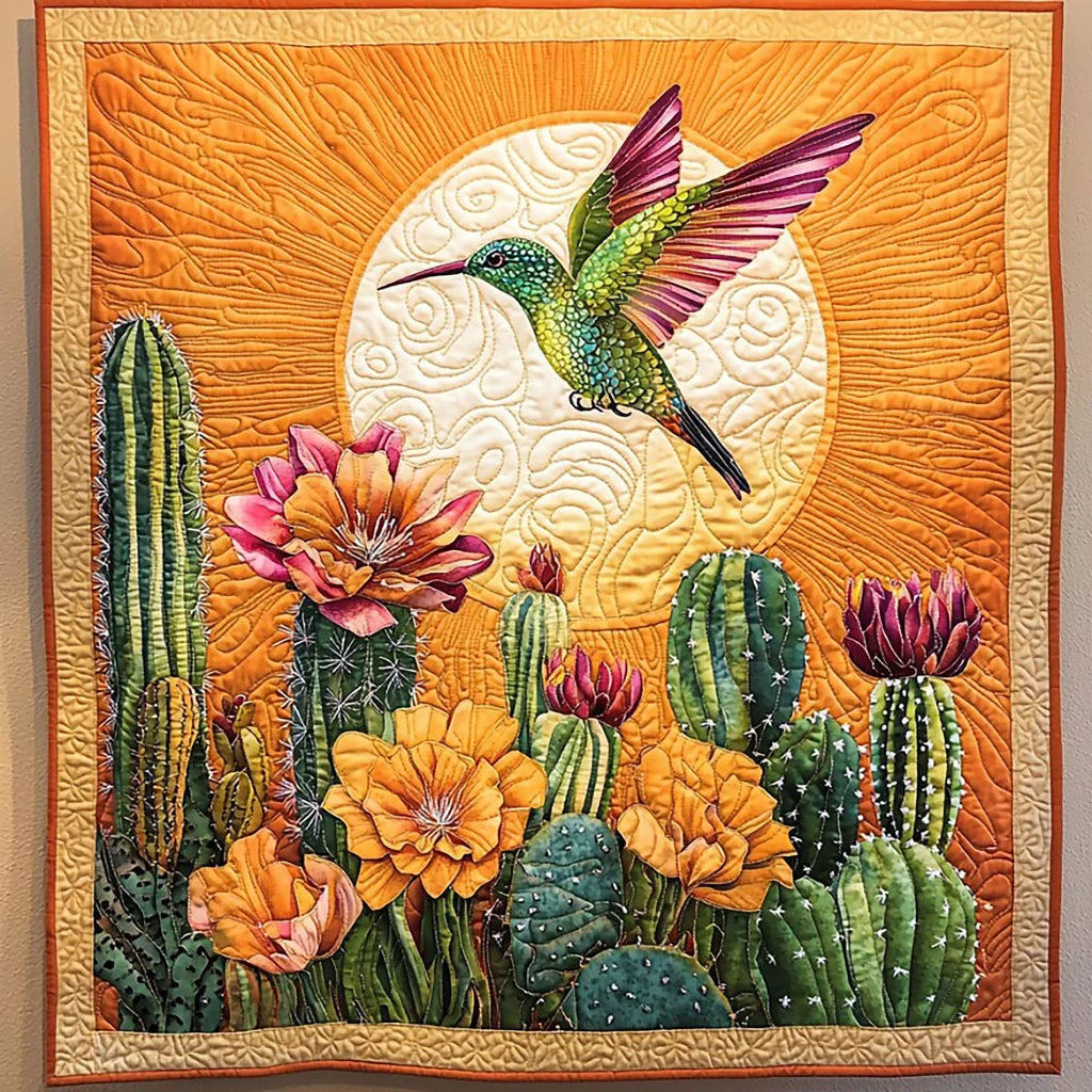 Desert Hummingbird Quilt Blanket