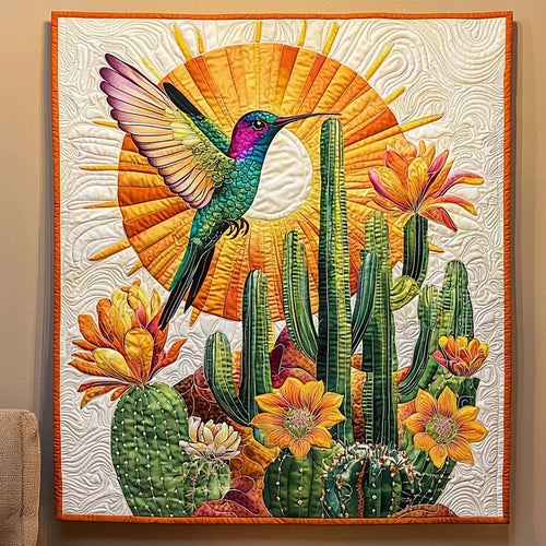 Desert Hummingbird Quilt Blanket
