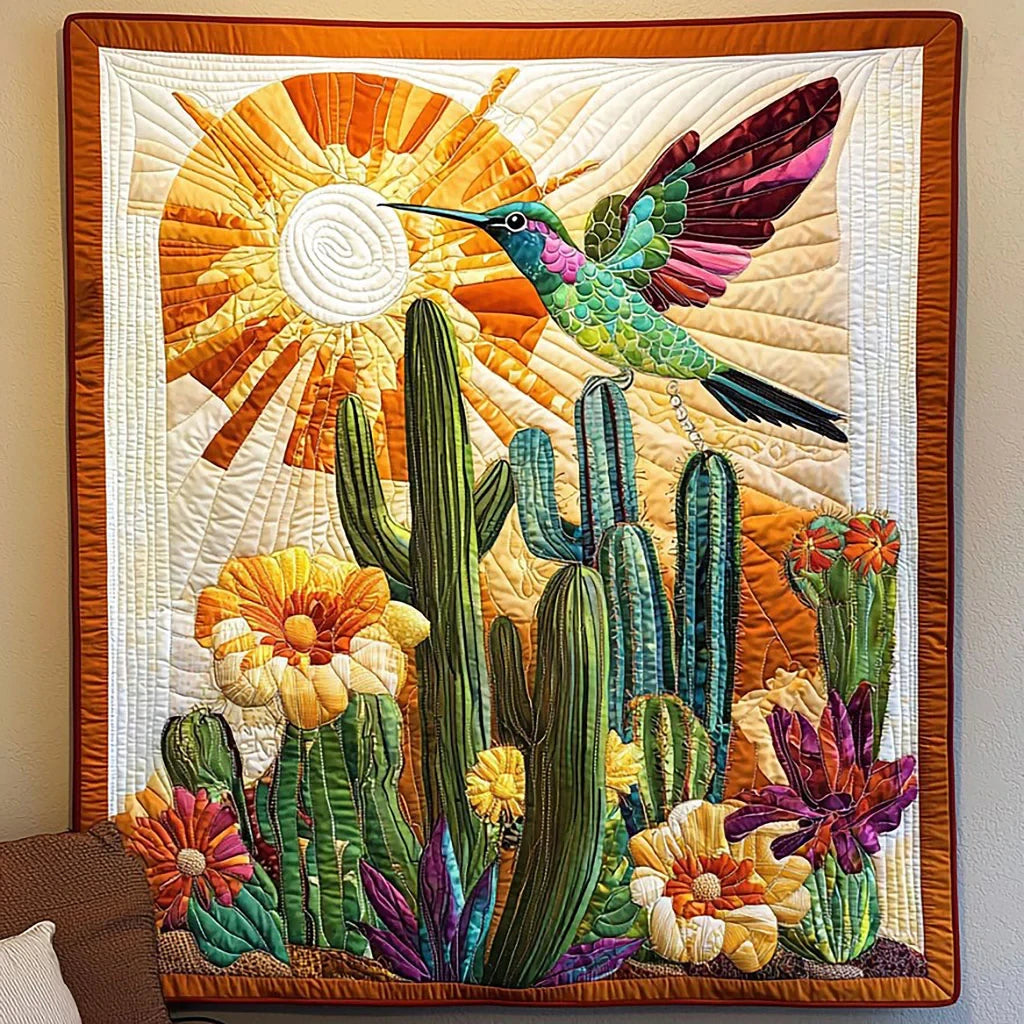 Desert Hummingbird Quilt Blanket