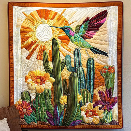 Desert Hummingbird Quilt Blanket