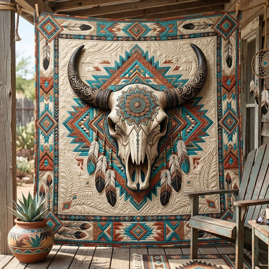 Desert Spirit Skull Quilt Blanket