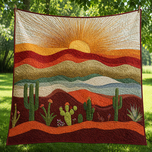Desert Sun Quilt Blanket - Quilted Blanket by OtterMia