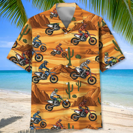 Desert Dirt Bike Racing Hawaiian Shirt - S - hawaiian shirt