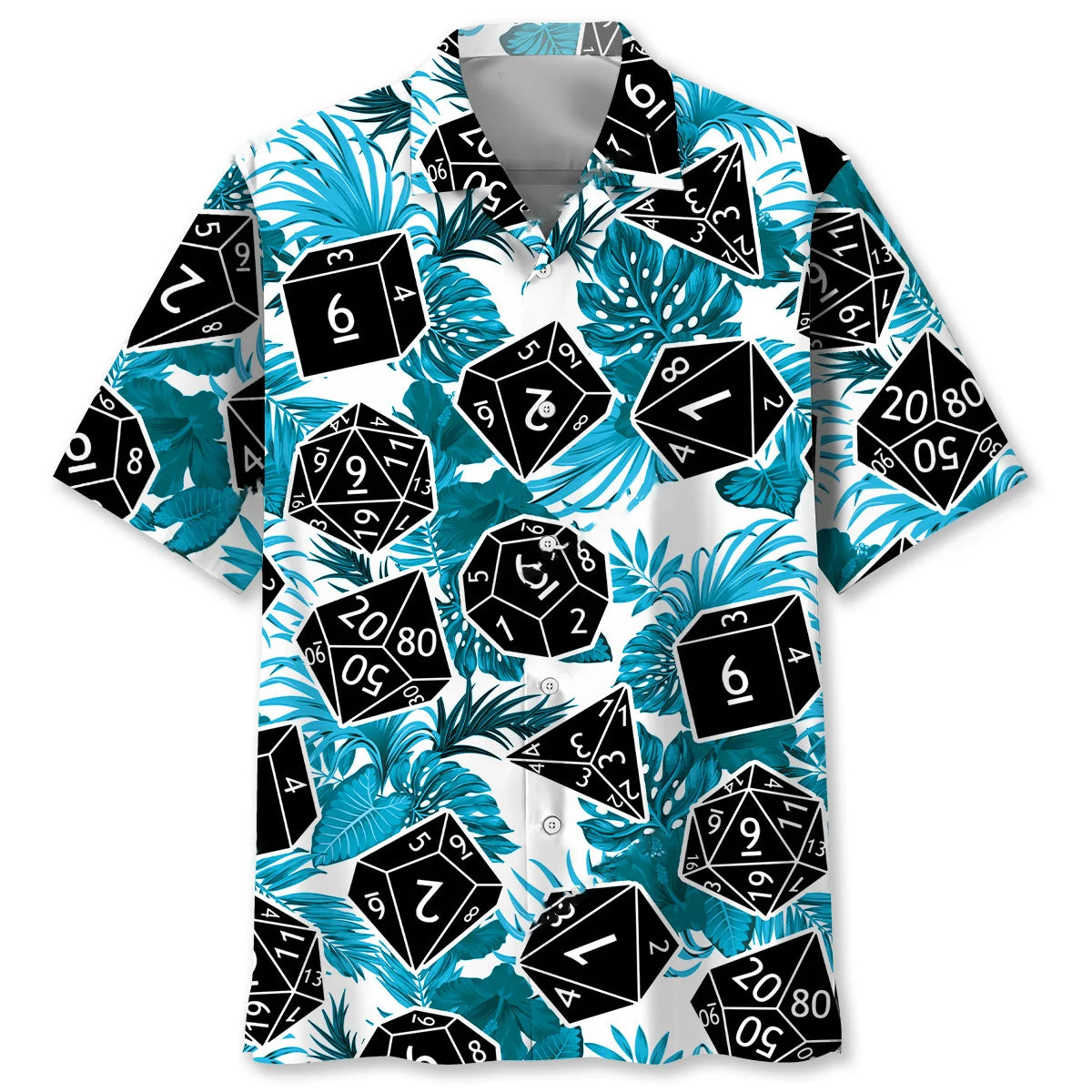 Dice Tropical Hibiscus Hawaiian Shirt
