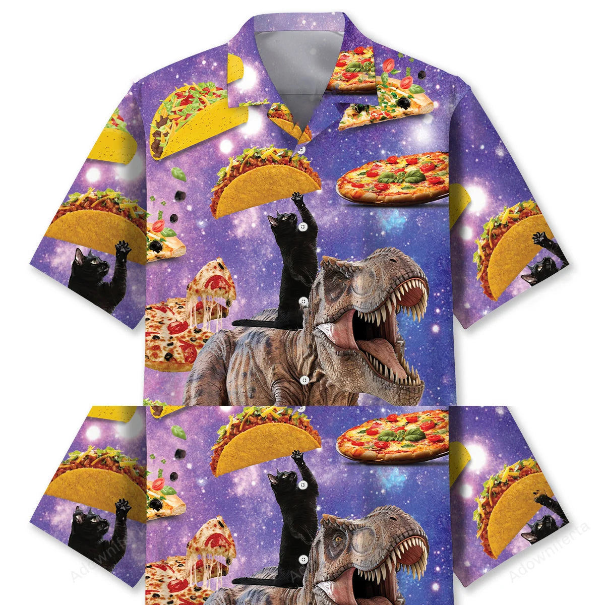 Dinosaur Pizza Cat Hawaiian Shirt