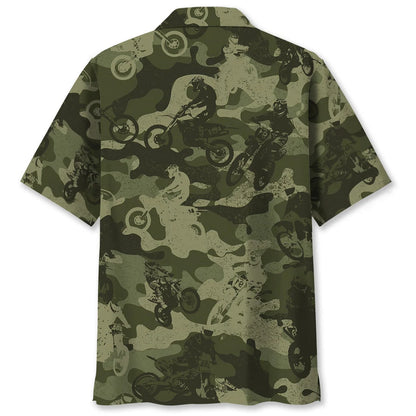 Dirt Bike Camouflage Hawaiian Shirt