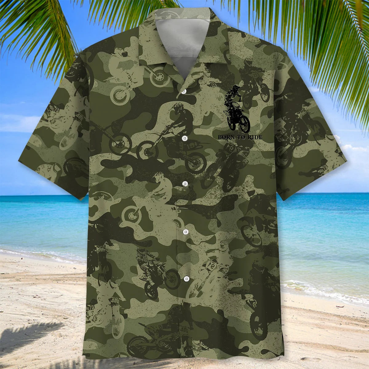 Dirt Bike Camouflage Hawaiian Shirt