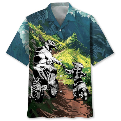 Dirt Bike Dad Son Hawaiian Shirt