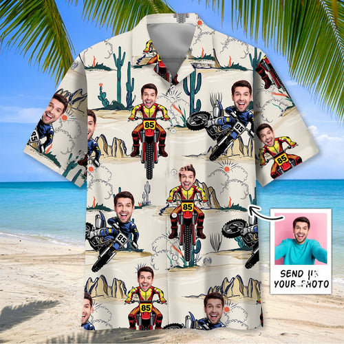 Dirt Bike Desert Custom Photo Hawaiian Shirt