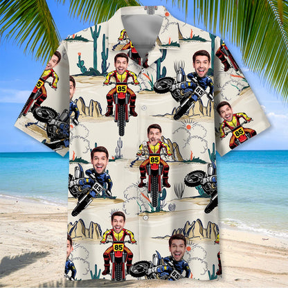 Dirt Bike Desert Custom Photo Hawaiian Shirt