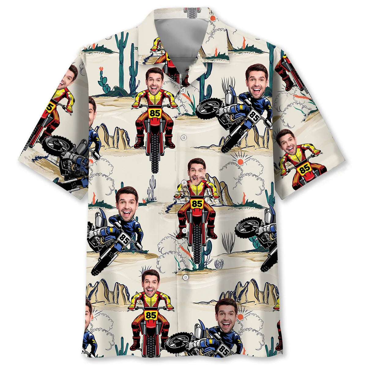 Dirt Bike Desert Custom Photo Hawaiian Shirt