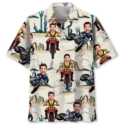 Dirt Bike Desert Custom Photo Hawaiian Shirt