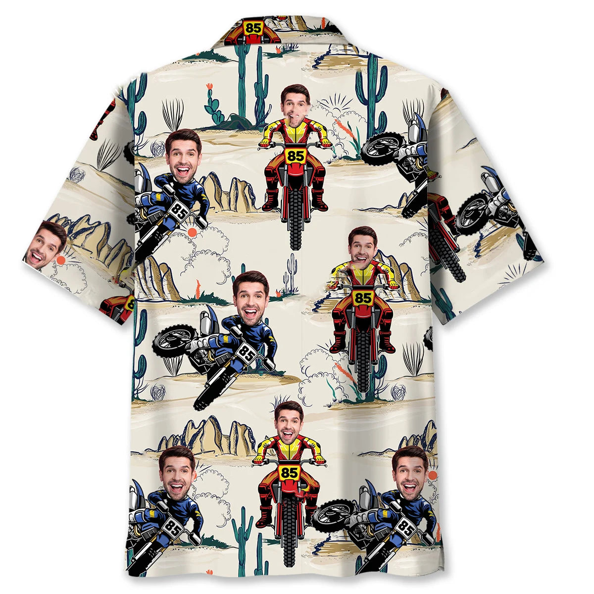 Dirt Bike Desert Custom Photo Hawaiian Shirt