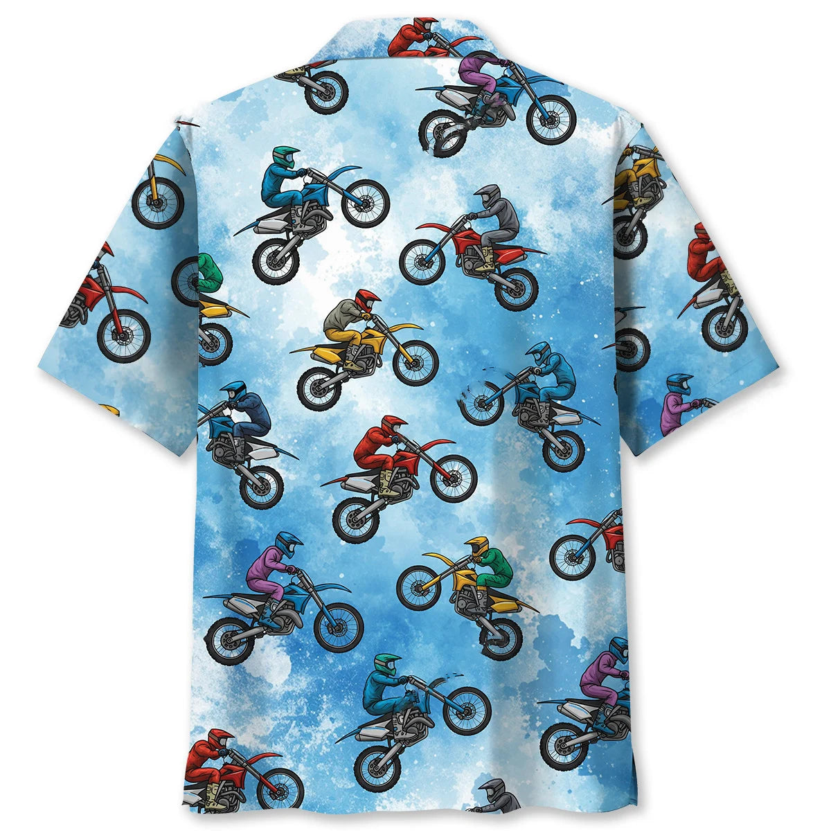 Dirt Bike Flying Blue Hawaiian Shirt