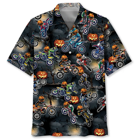 Dirt Bike Halloween Night Hawaiian Shirt - S - hawaiian shirt